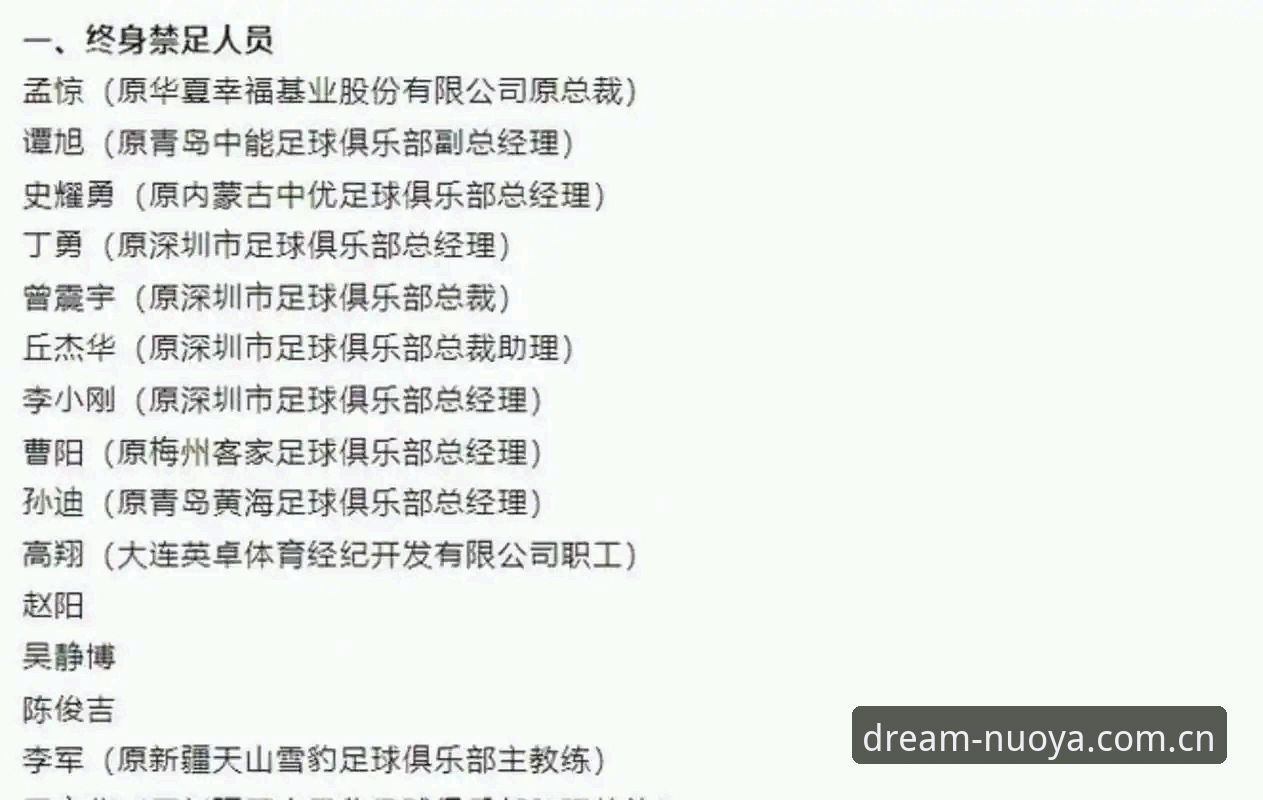 诺亚体育手机直播评测 解读足协第三批禁足名单的实用指南:从处罚细节看行业整顿